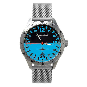 Aristo Herren Messerschmitt Uhr Fliegeruhr ME 108 / 108-24DR-BM Blau