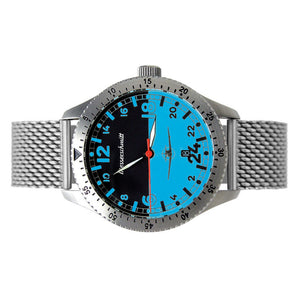 Aristo Herren Messerschmitt Uhr Fliegeruhr ME 108 / 108-24DR-BM Blau