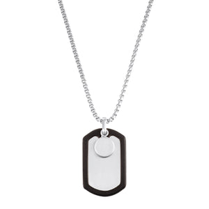 s.Oliver Jewel Herren Kette Edelstahl silber Anhänger Dog-Tag 2036864