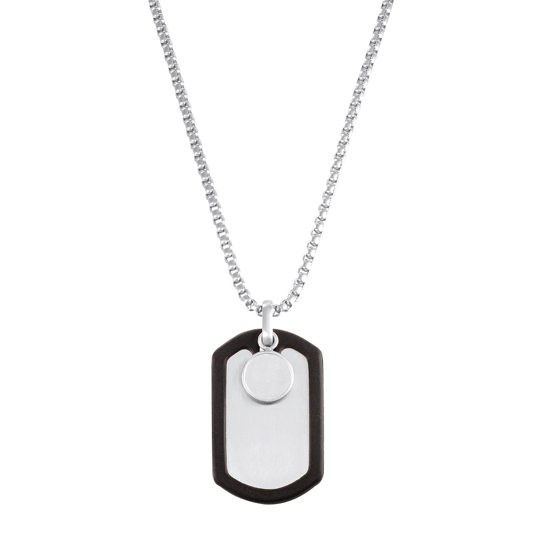 s.Oliver Jewel Herren Kette Edelstahl silber Anhänger Dog-Tag 2036864