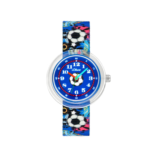 s.Oliver Kids - Boys Quarzuhr Uhr Nylon Fußball 2037721