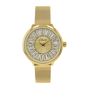 s.Oliver Damen Uhr Armbanduhr Edelstahl gold 2038588