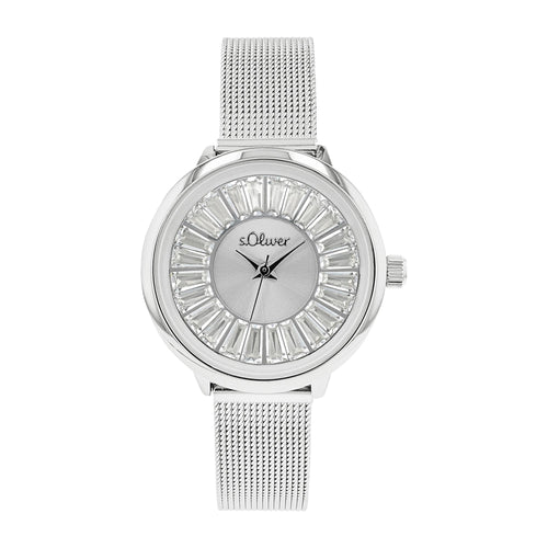 s.Oliver Damen Uhr Armbanduhr Edelstahl silber 2038589