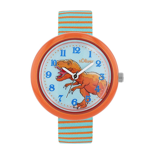 s.Oliver Kids - Boys Quarzuhr Uhr Nylon Dinosaurier 2038608