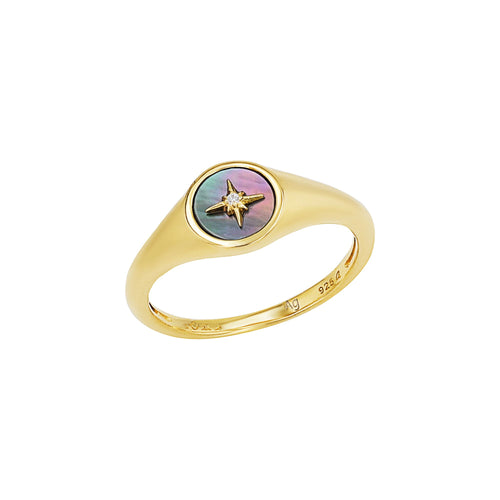 s.Oliver Jewel Damen Ring Silber 925 gold Zirkonia Perlmutt 203896