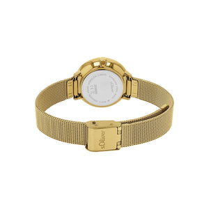 s.Oliver Damen Uhr Armbanduhr Edelstahl gold 2038588