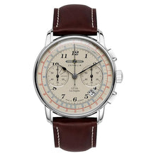 Laden Sie das Bild in den Galerie-Viewer, Zeppelin Herren Uhr Chronograph Armbanduhr LZ 126 Leder 7614-5