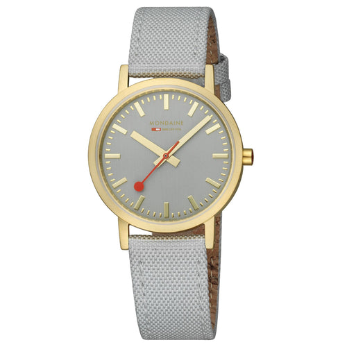 Mondaine Unisex Uhr Classic Armbanduhr 36 mm A660.30314.80SBU Textil