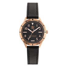 Laden Sie das Bild in den Galerie-Viewer, Adidas Damen Uhr EDITION THREE SMALL Leder schwarz AOFH22507