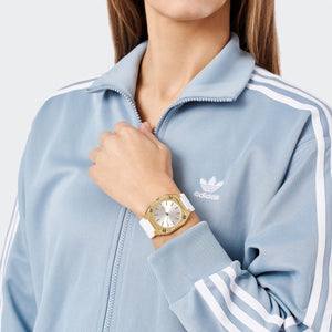 Adidas Unisex Uhr CITY TECH THIN Silikon weiss AOFH24003