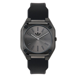 Adidas Unisex Uhr CITY TECH THIN Silikon schwarz AOFH24503