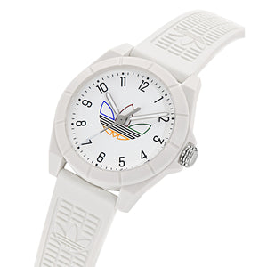 Adidas Unisex Uhr PROJECT FOUR Kunststoff weiß AOST24570