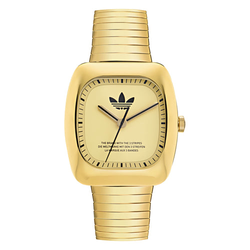 Adidas Unisex Uhr RETRO WAVE ONE Edelstahl gold AOSY24024