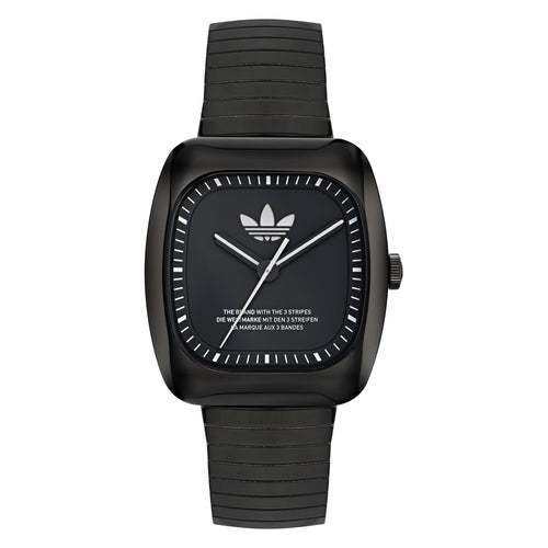 Adidas Unisex Uhr RETRO WAVE ONE Edelstahl schwarz AOSY24026