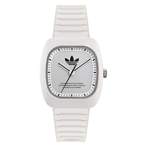 Adidas Unisex Uhr RETRO WAVE ONE Keramik weiß AOSY24030