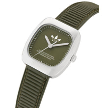 Laden Sie das Bild in den Galerie-Viewer, Adidas Unisex Uhr RETRO WAVE ONE Leder grün AOSY24526