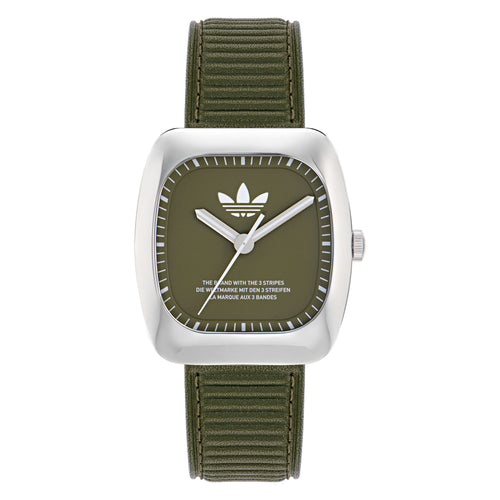 Adidas Unisex Uhr RETRO WAVE ONE Leder grün AOSY24526