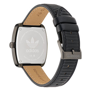 Adidas Unisex Uhr RETRO WAVE ONE Leder schwarz AOSY24527