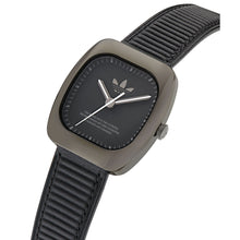 Laden Sie das Bild in den Galerie-Viewer, Adidas Unisex Uhr RETRO WAVE ONE Leder schwarz AOSY24527