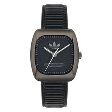 Laden Sie das Bild in den Galerie-Viewer, Adidas Unisex Uhr RETRO WAVE ONE Leder schwarz AOSY24527