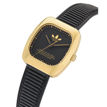 Laden Sie das Bild in den Galerie-Viewer, Adidas Unisex Uhr RETRO WAVE ONE Leder schwarz AOSY24528