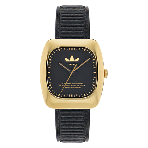 Adidas Unisex Uhr RETRO WAVE ONE Leder schwarz AOSY24528