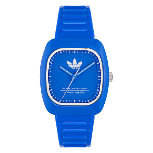 Adidas Unisex Uhr RETRO WAVE TWO Silikon blau AOSY24530