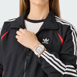 Adidas Unisex Uhr RETRO WAVE TWO CHRONO Silikon weiß AOSY24532