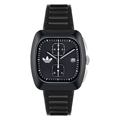 Adidas Unisex Uhr RETRO WAVE TWO CHRONO Silikon schwarz AOSY24533