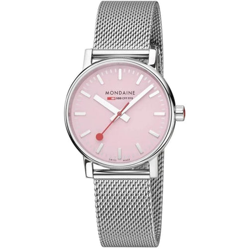 Mondaine Unisex Uhr Armbanduhr 35 mm MSE.35130.SM evo2 Edelstahl