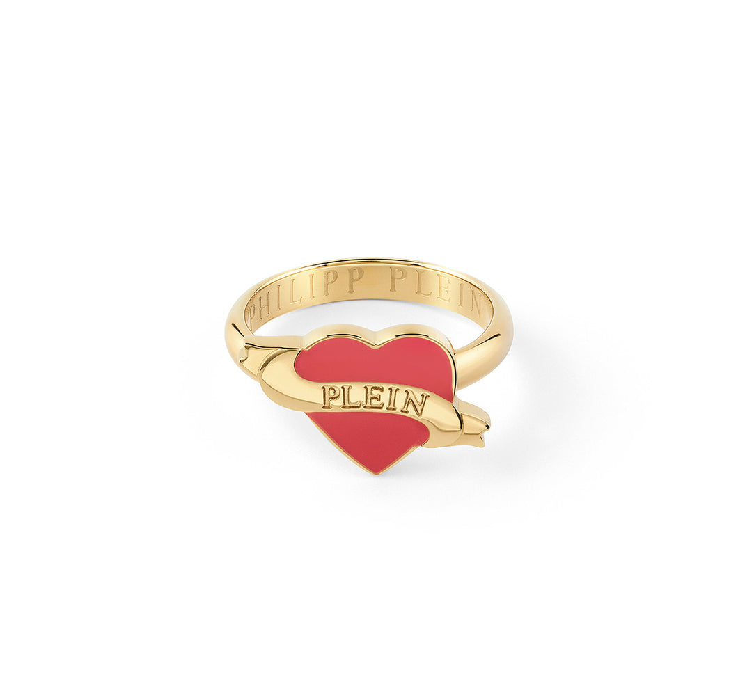 Philipp Plein Damen Ring Edelstahl IP Gold  PLEIN VALENTINE PJFEA01R