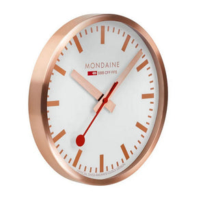 Mondaine Wanduhr A995.CLOCK.17SBK roségoldene Bahnhofsuhr 40 cm Aluminium