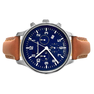 Aristo Herren Messerschmitt Uhr Fliegeruhr Chronograph ME42CH-L Leder