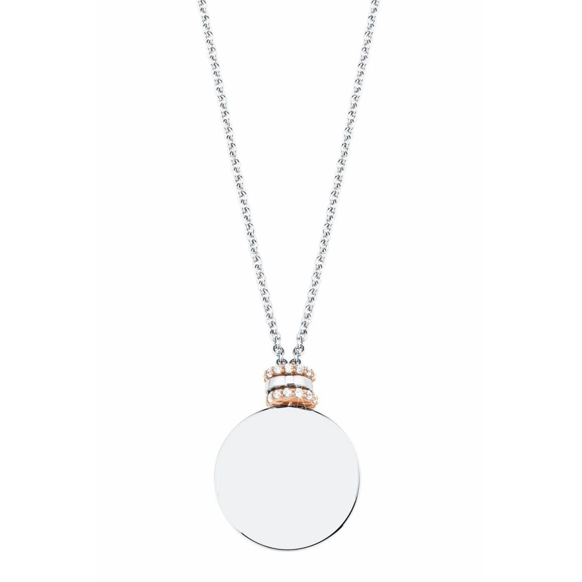 Halskette Damen Anhänger Jewel bicolor – Zirkonia Preiswert24 s.Oliver Kette Silber