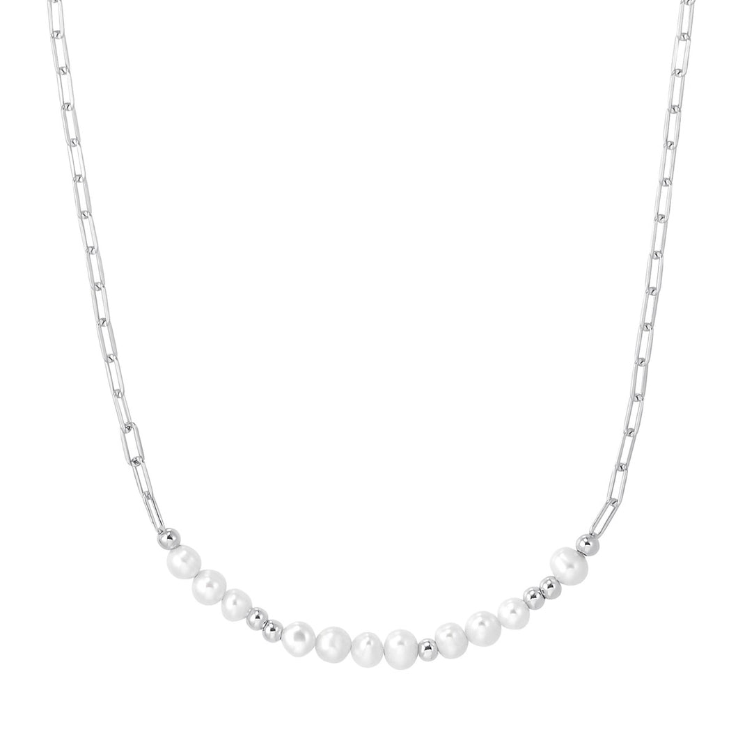 s.Oliver Jewel Damen Kette Halskette Perlen – Silber Collier Preiswert24 2034890