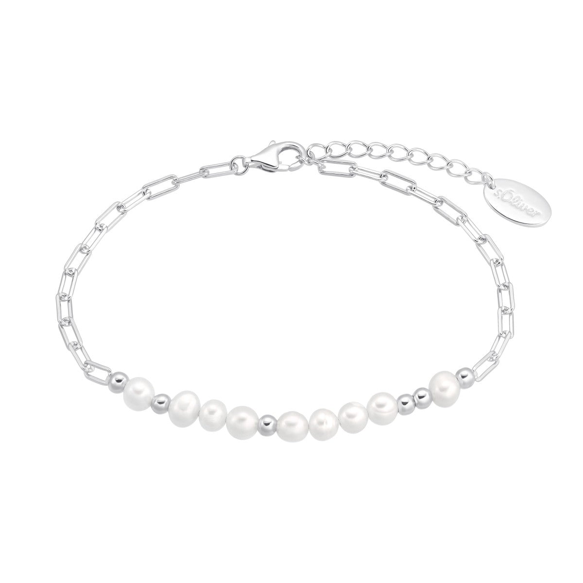s.Oliver Jewel Damen Armband Armkette – Silber Perlen 2034891 Preiswert24