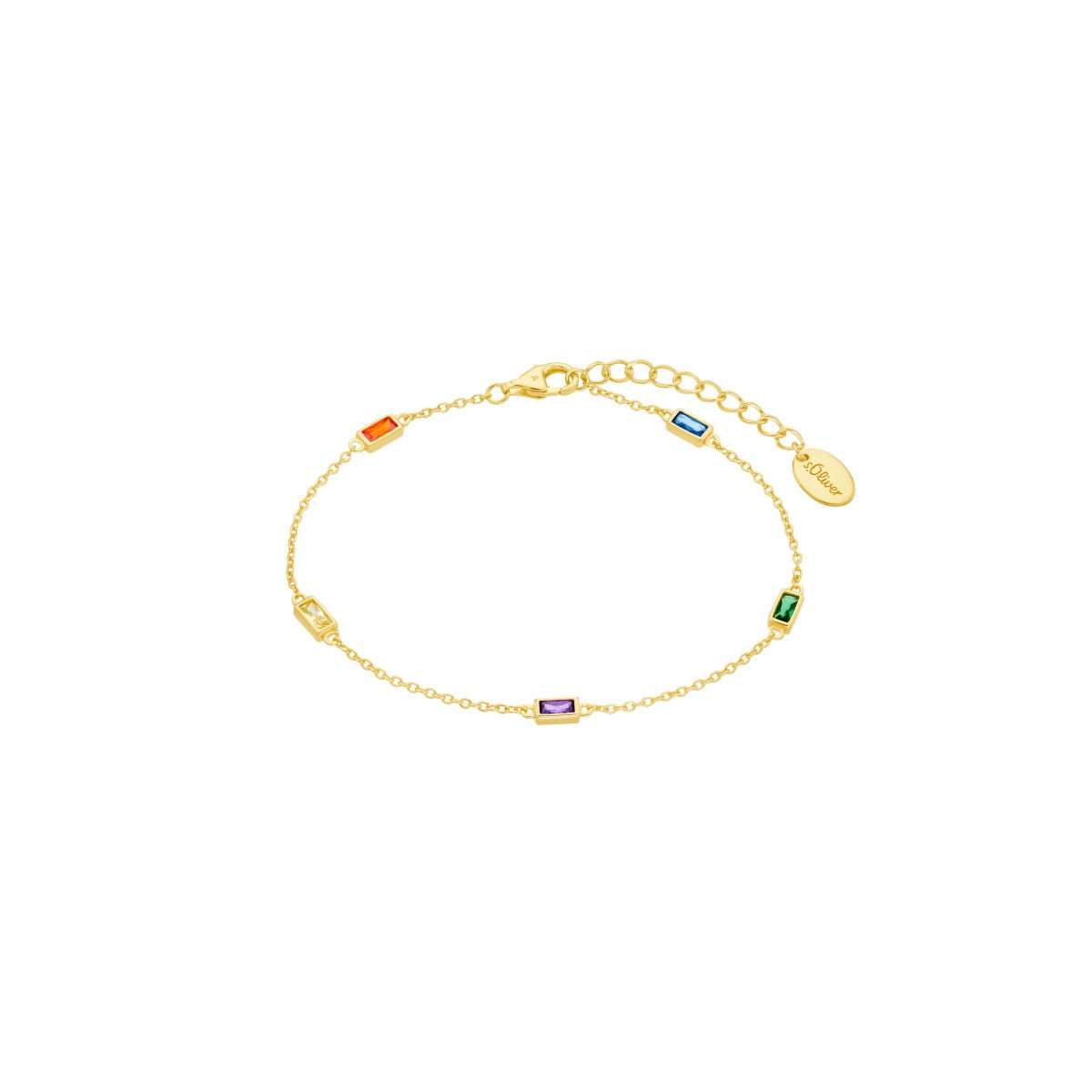 bunt goldfarben Armkette Zirkonia s.Oliver – Silber Armband Preiswert24 Damen Jewel
