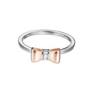 Esprit Damen Ring Silber Zirkonia BI-COLOR ESRG92769D1