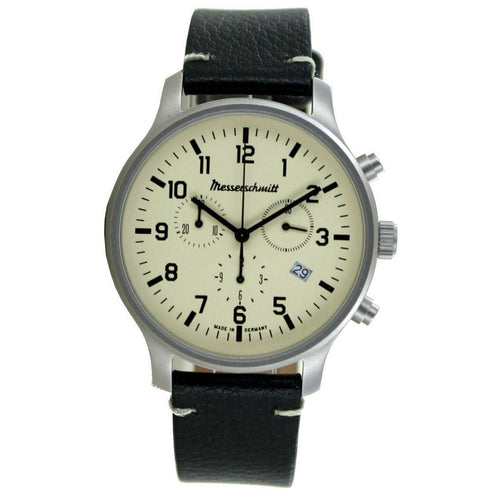 Aristo Herren Messerschmitt Uhr Fliegeruhr Chronograph ME-3H199L Leder