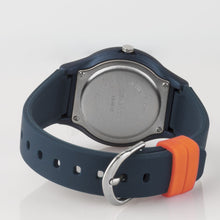 Laden Sie das Bild in den Galerie-Viewer, SINAR Jugenduhr Armbanduhr Analog Quarz Jungen Silikonband XB-48-12 dunkelblau orange